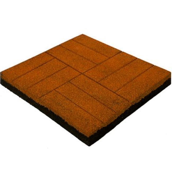 Резиновая плитка "12 кирпичей" 30мм 500*500 Оранжевый	