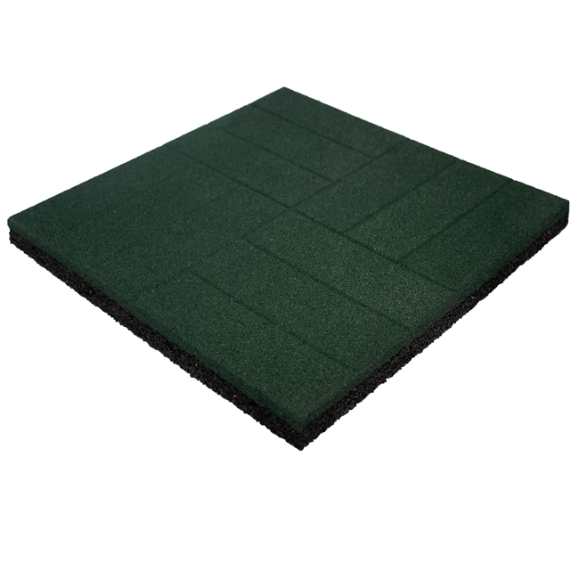 Резиновая плитка "12 кирпичей" 30мм 500*500 Зелёный